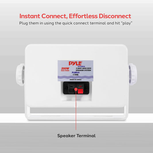 Pyle Portable Wireless 3-Way Speaker Pair, Waterproof