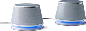 Amazon Basics Stereo 2.0 PC/Laptop Speakers, 3.5mm Aux, USB-Powered, Silver