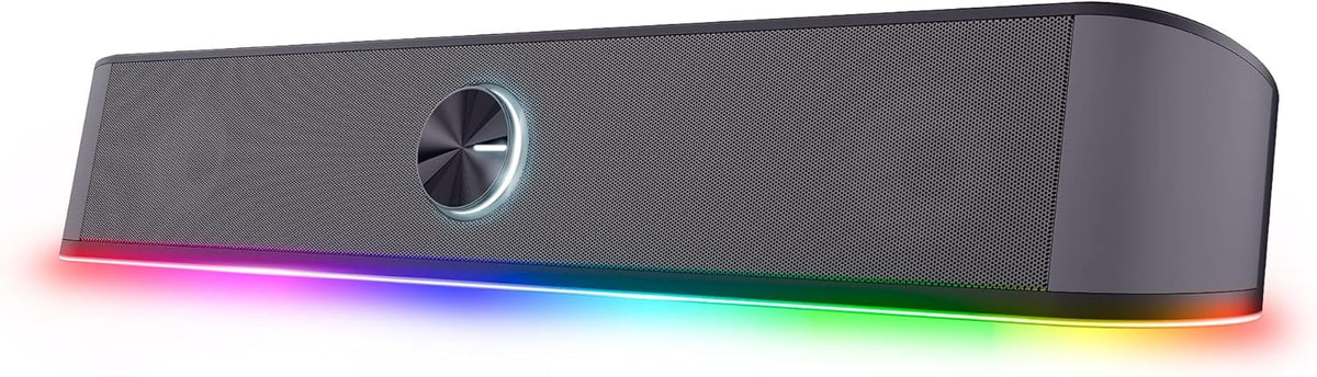 Trust GXT 1619 Rhox RGB Soundbar, PC Speakers, 12W, USB, 3.5mm Jack, Black/Grey