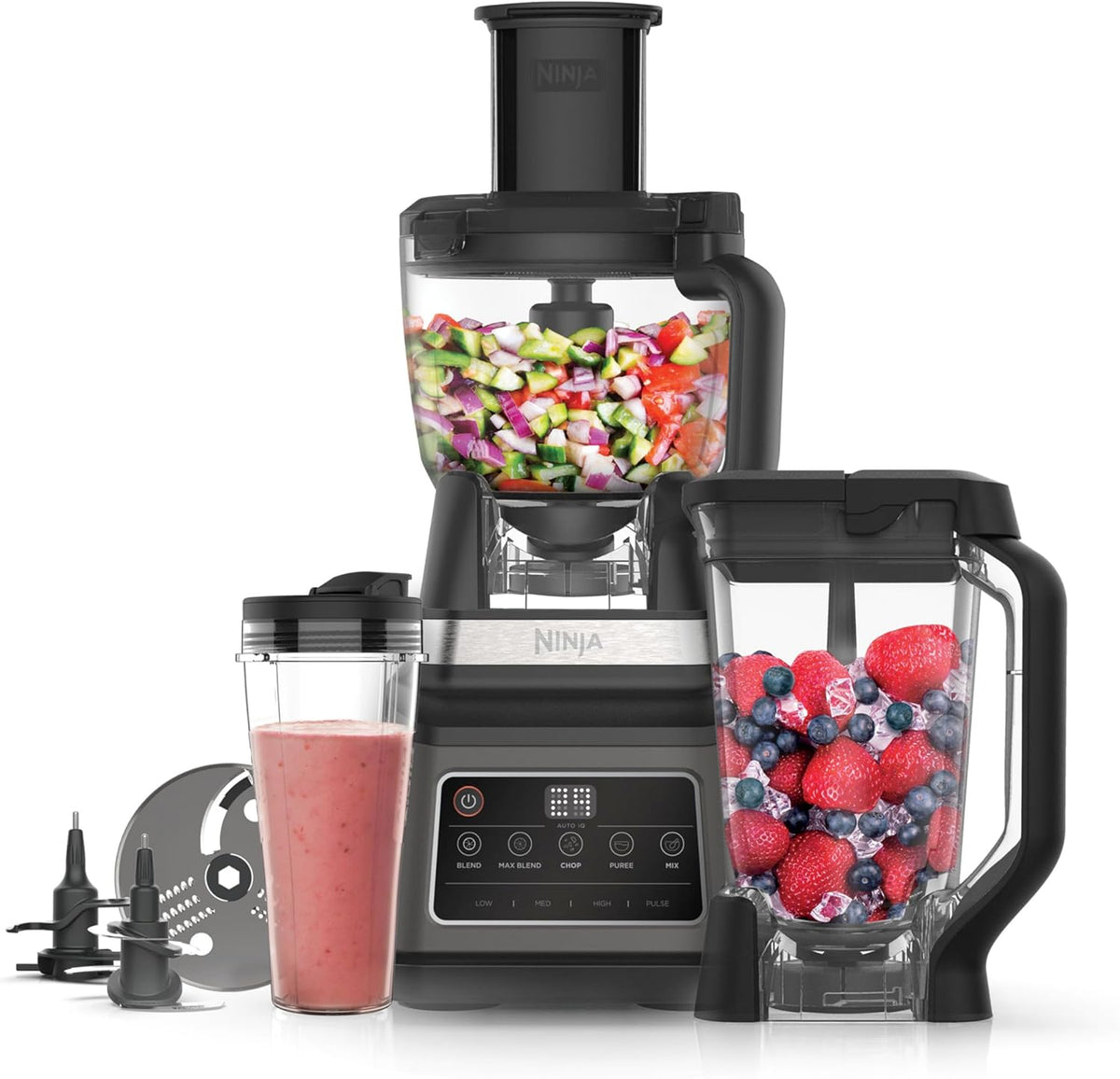 Ninja BN800UK 3-in-1 Food Processor Blender with Auto-IQ Smoothie Maker