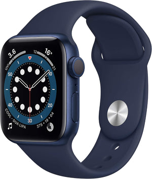 Apple Watch Series 6 (GPS, 40mm) Blue Case + Deep Navy Sport Band