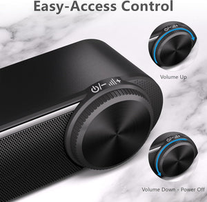 Jeecoo A30 PC Speakers, USB Powered Soundbar for Desktop, Laptop, Phone