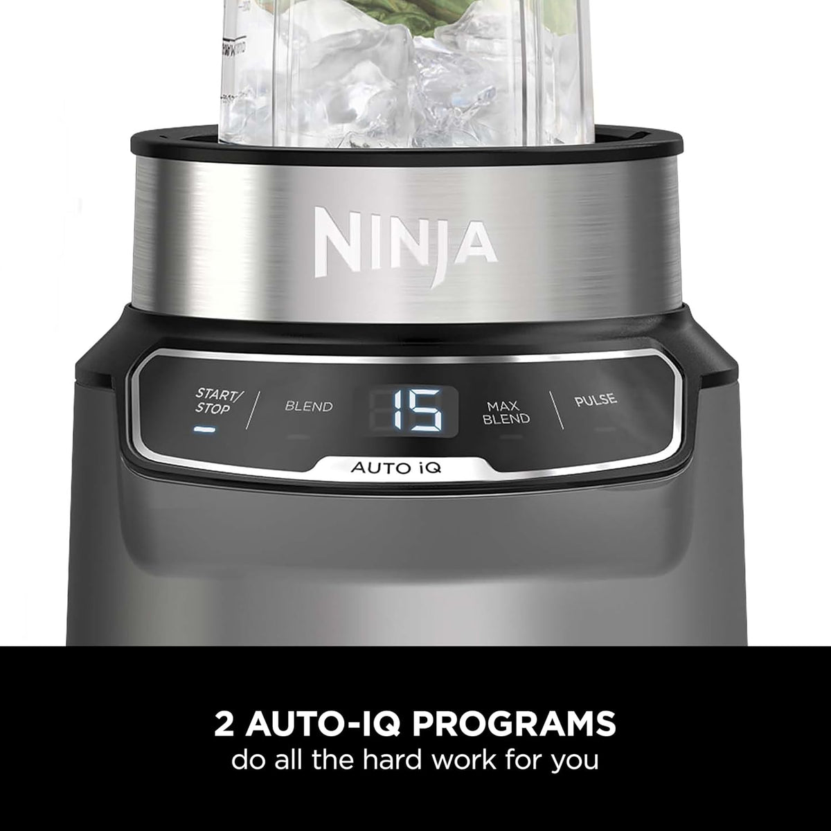 Ninja BN500UK Blender with Auto-iQ & 700ml Cup - Grey/Silver