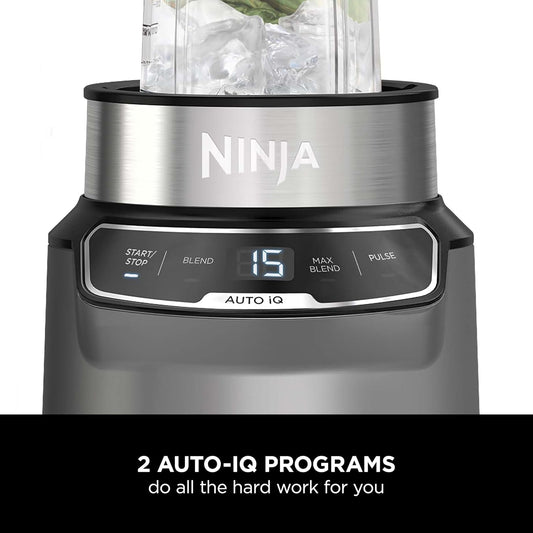 Ninja BN500UK Blender with Auto-iQ & 700ml Cup - Grey/Silver