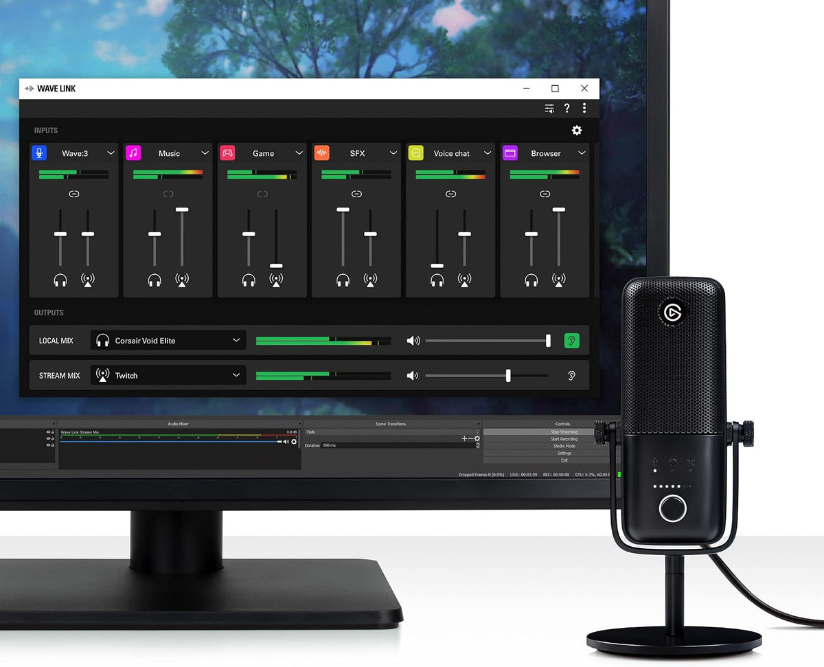 Elgato Wave:3 USB Condenser Microphone for Streaming, Podcast, Gaming, Mac & PC