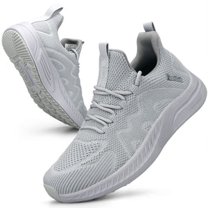 Feethit Women's UK 5 Lightweight Breathable Walking Gym Trainers - Light Grey
