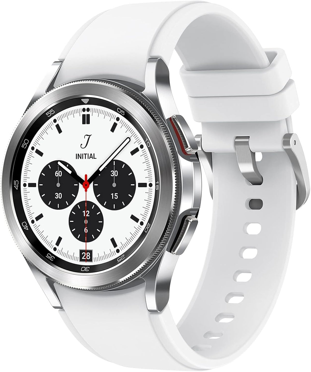 Samsung Galaxy Watch4 Classic 4G 42mm Silver Smartwatch + White Strap