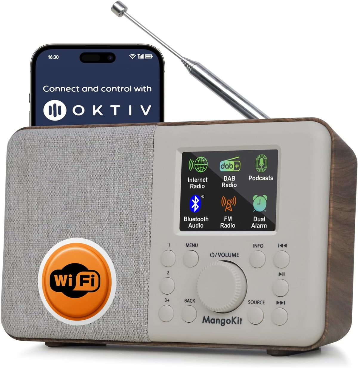 SR10 Wi-Fi/Bluetooth/DAB+/FM Internet Radio, Walnut