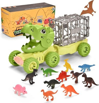 Fanbusa Dinosaur Transport Car With 12 Mini Dinos - Toddler Playset