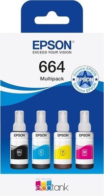 Epson EcoTank 664 Genuine Multipack Ink Bottles for EcoTank Printers Set