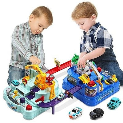 zerotop 2 in 1 Car Race Track Toy Set with 4 Vehicles, 2 Pack, Kids Age 4-8