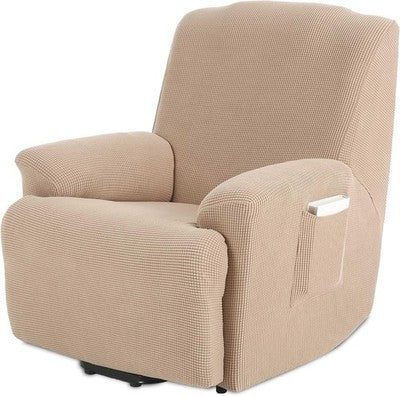 TIANSHU Stretch Recliner Chair Cover 1pc Sand Slipcover Remote Pocket