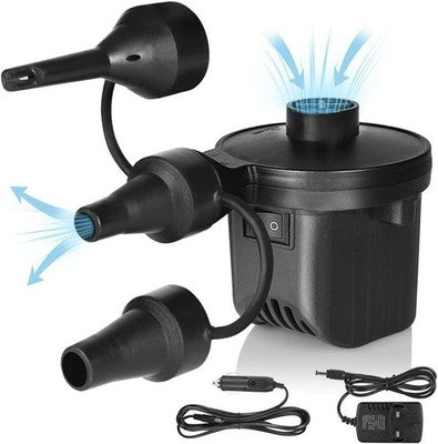 Ainiv Portable Electric Air Pump 2-In-1 Quick Inflator Deflator W/ 3 Nozzles