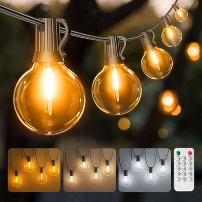 Ehaho 55FT/17M Dimmable Festoon Lights, Warm Neutral Cool White Outdoor Light