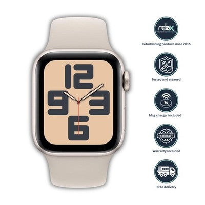 Apple Watch SE2 (GPS, 44mm) Starlight Aluminium Case + Starlight Strap