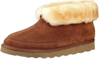 PAMIR Mens Sheepskin Boot Slippers Memory Foam Indoor Outdoor Chestnut UK 7