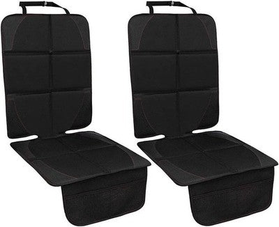 Car Seat Protector 2 Pack - Quilted Cover With Organizer Pockets