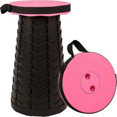 MKBK Telescopic Stool Adjustable Camping Fishing Outdoor Portable Stool Pink