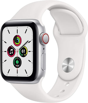 Apple Watch SE (GPS, 40mm) Silver Aluminium Case + White Strap