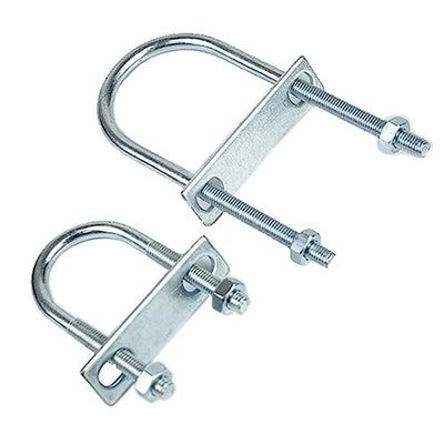 TEN-HIGH Galvanized Metal U Bolt Set of 6 with Nuts Washer Plate Round