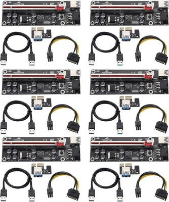 BEYIMEI VER009S PCIe GPU Riser Card 1X to 16X, 6pcs, USB 3.0