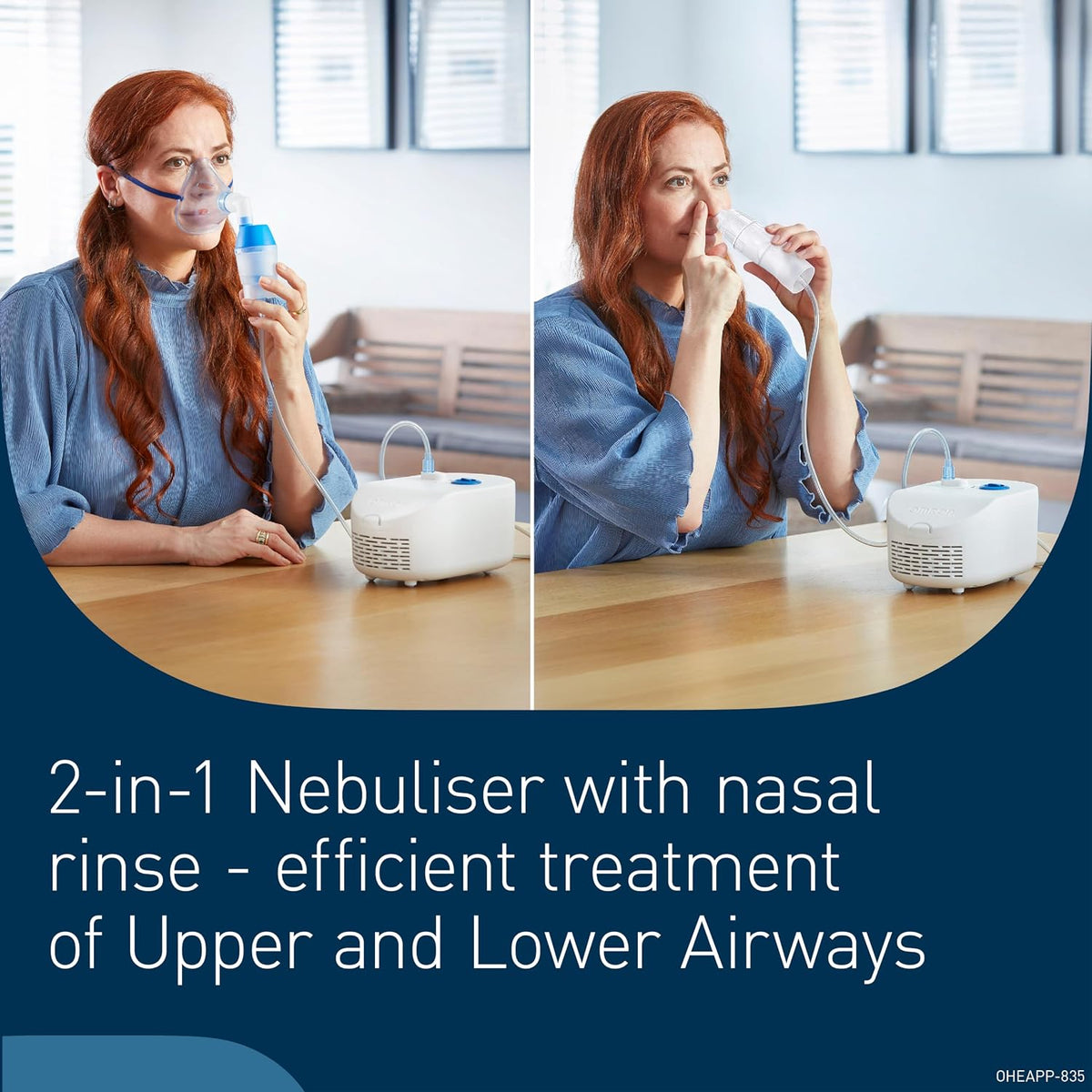 OMRON C102 2-in-1 Nebuliser with Nasal Shower, Adults & Kids