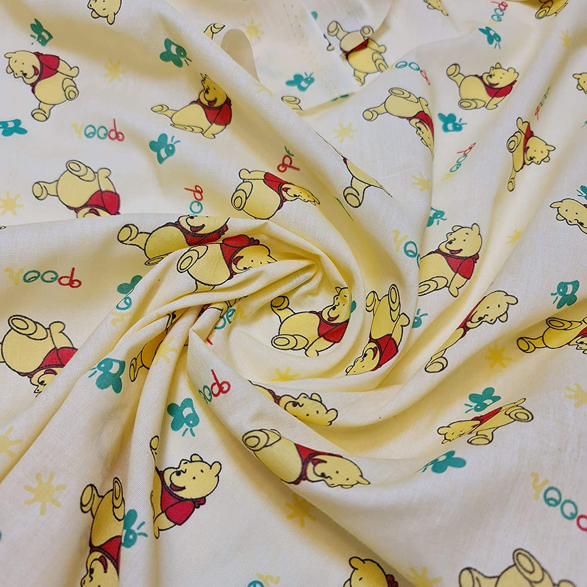 Winnie the Pooh Polycotton Craft Fabric Cream 44in Wide 5m