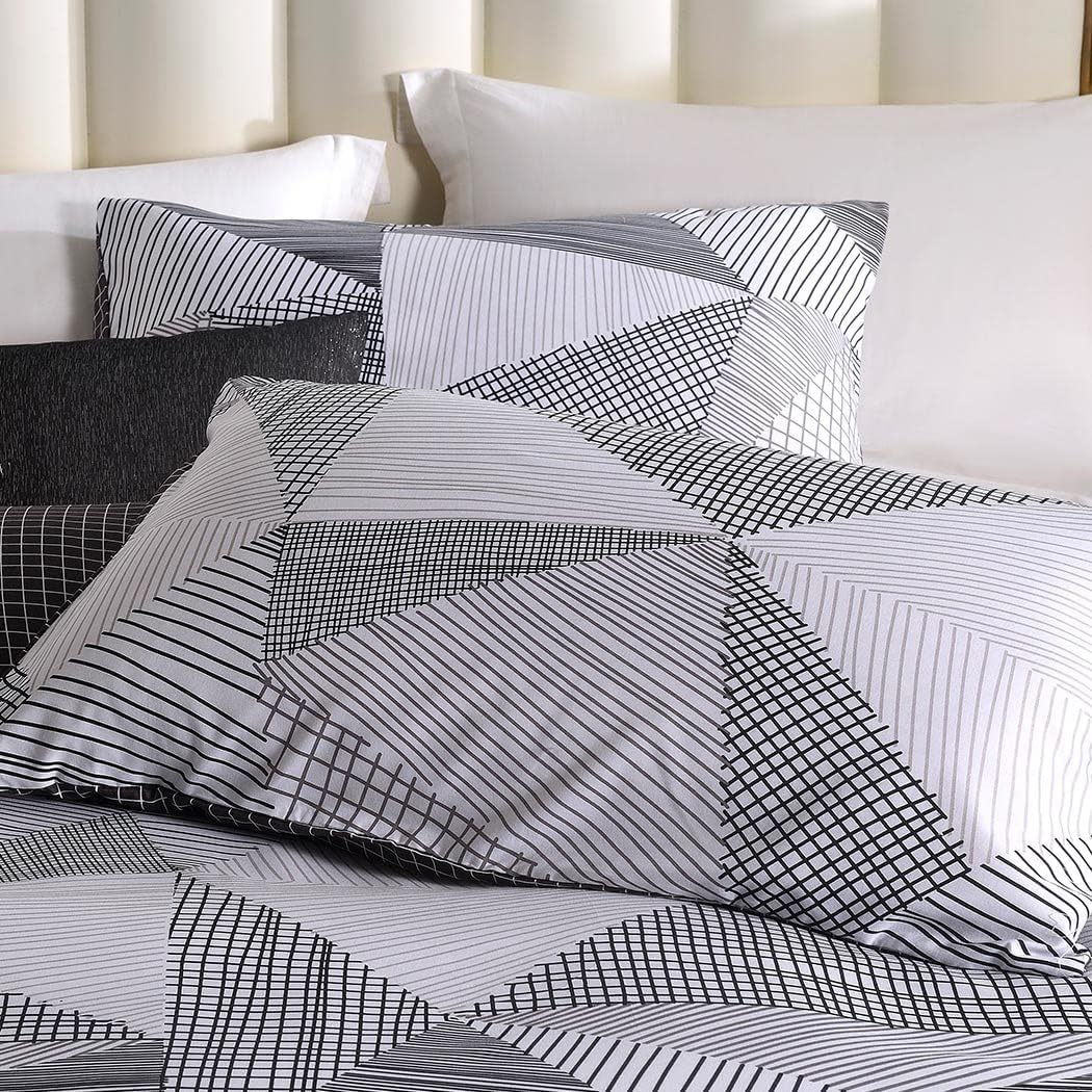 Lekesky King Size Duvet Cover Set, 3pc Microfibre Grey