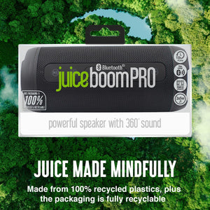 Juice BoomPRO Portable Bluetooth 10W Speaker, IPX5, 360 Sound, 15H Play, Black