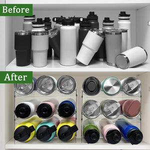 Stackable Water Bottle Storage Organiser Rack for Cupboard & Fridge