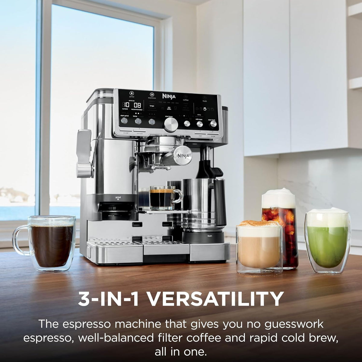 Ninja Luxe Pro ES701UK 3-in-1 Bean to Cup Coffee Machine with Grinder - Silver