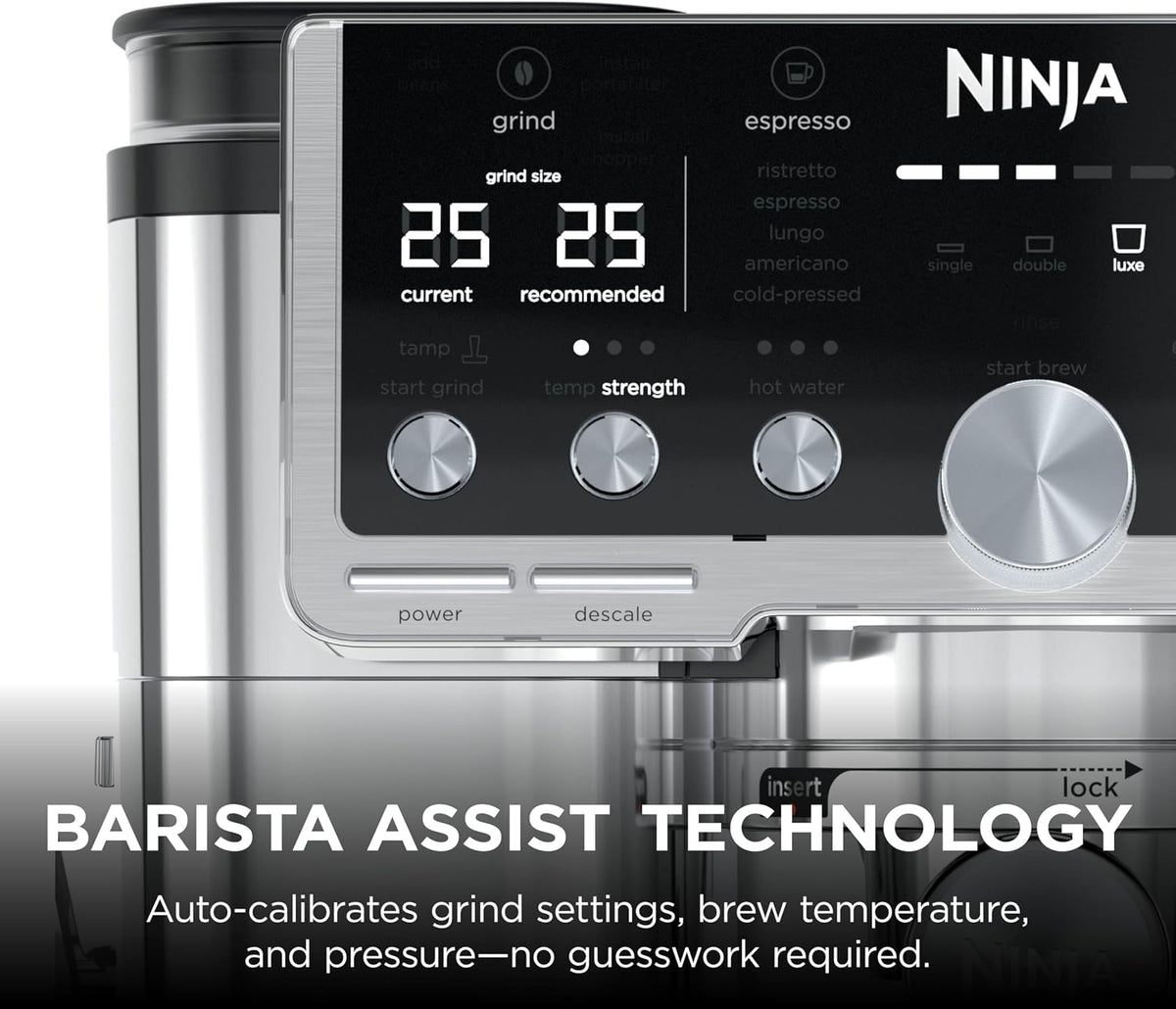 Ninja Luxe Pro ES701UK 3-in-1 Bean to Cup Coffee Machine with Grinder - Silver
