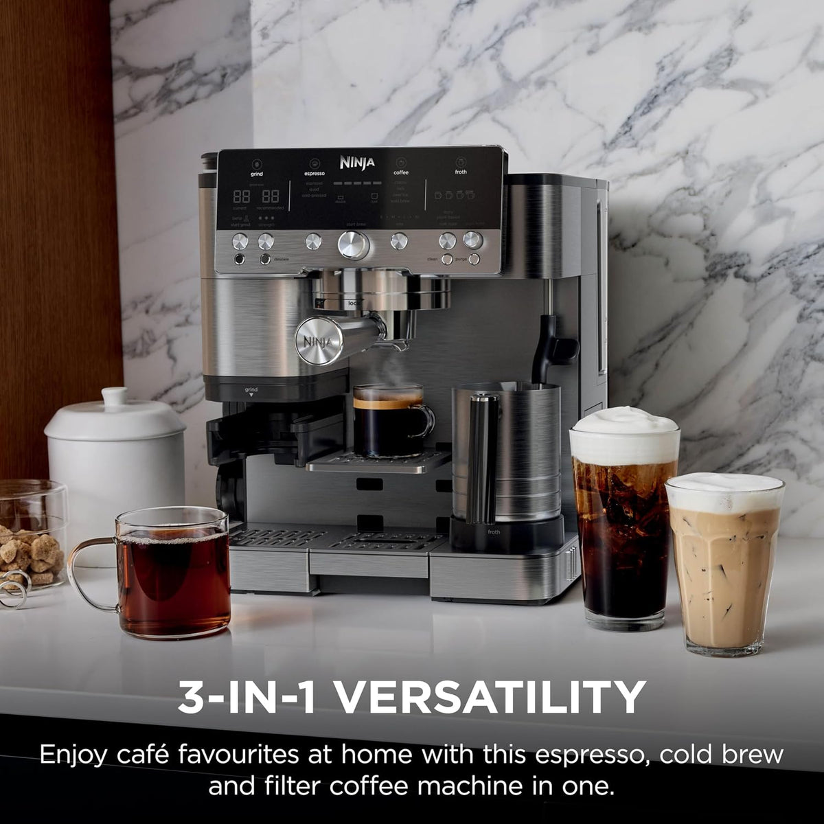Ninja Luxe Cafe Premier ES601UK Bean to Cup Coffee Machine - Silver & Black