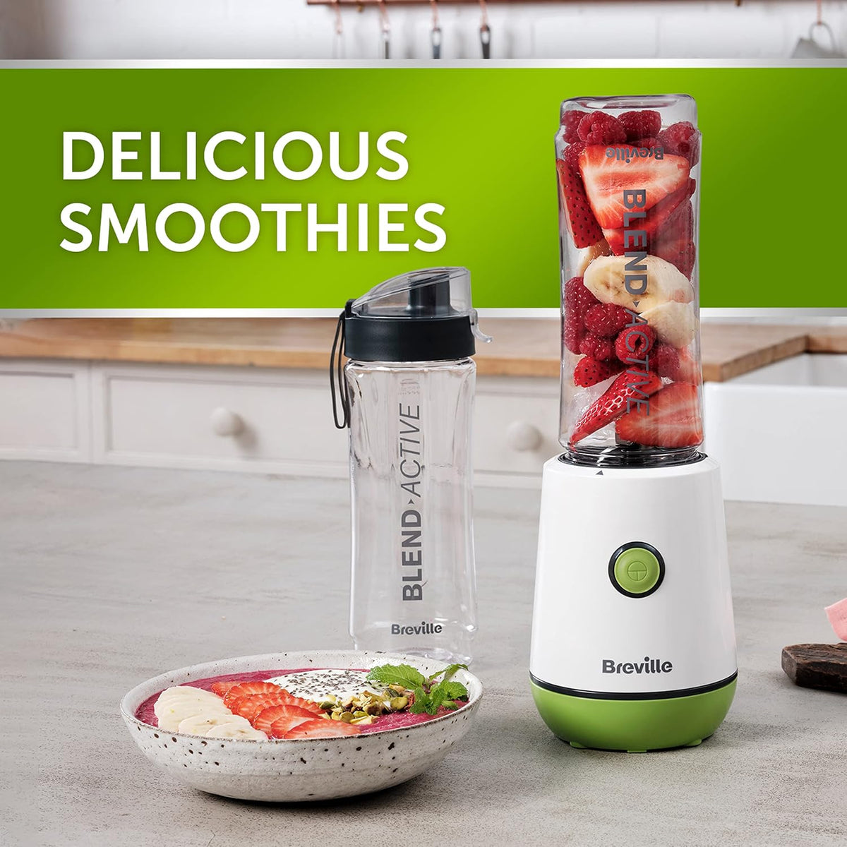 Breville Active VBL246 Blender - Green & White