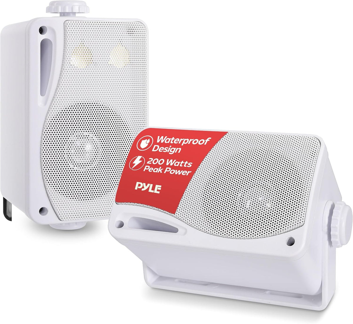 Pyle Portable Wireless 3-Way Speaker Pair, Waterproof