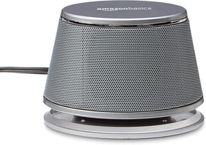 Amazon Basics Stereo 2.0 PC/Laptop Speakers, 3.5mm Aux, USB-Powered, Silver