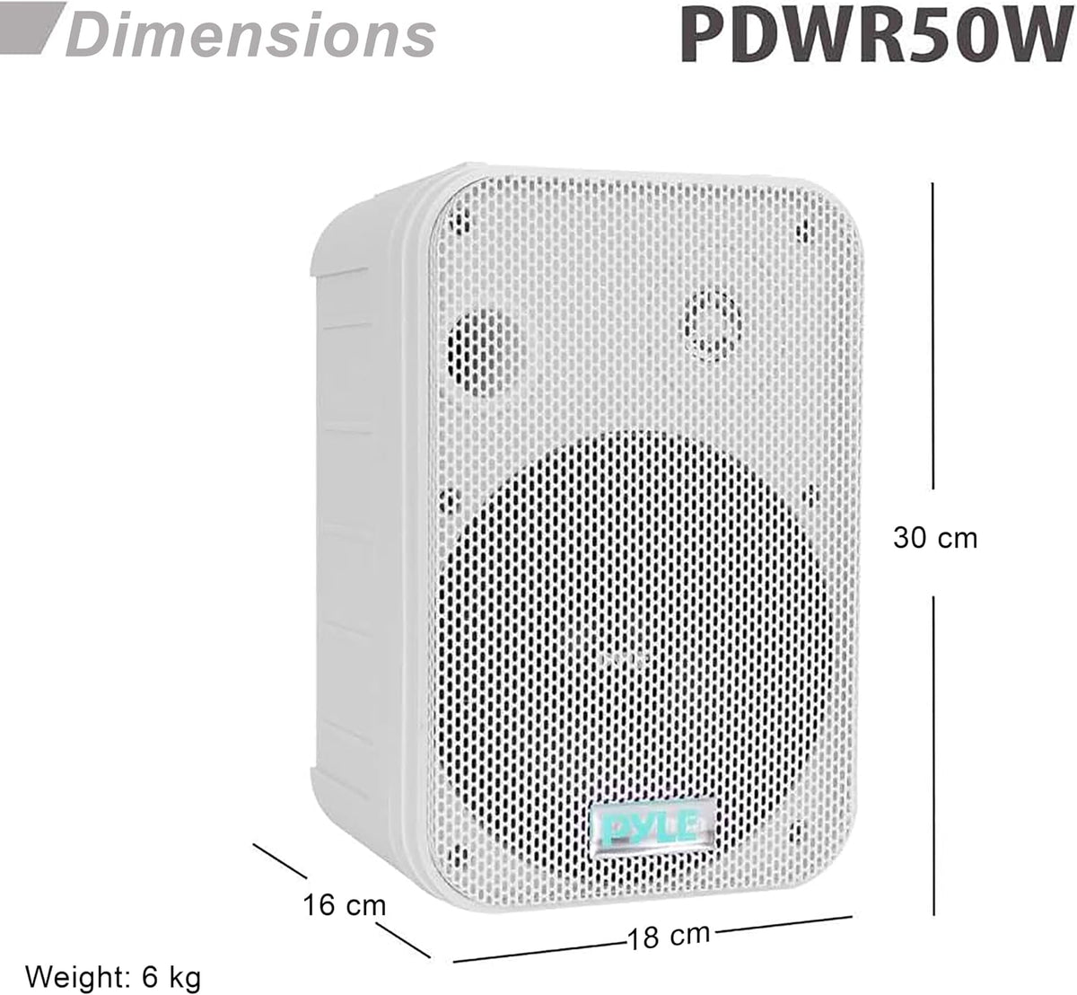 Pyle 2-Way Speaker System Pair 500W, Universal Mount, Indoor/Outdoor (White)