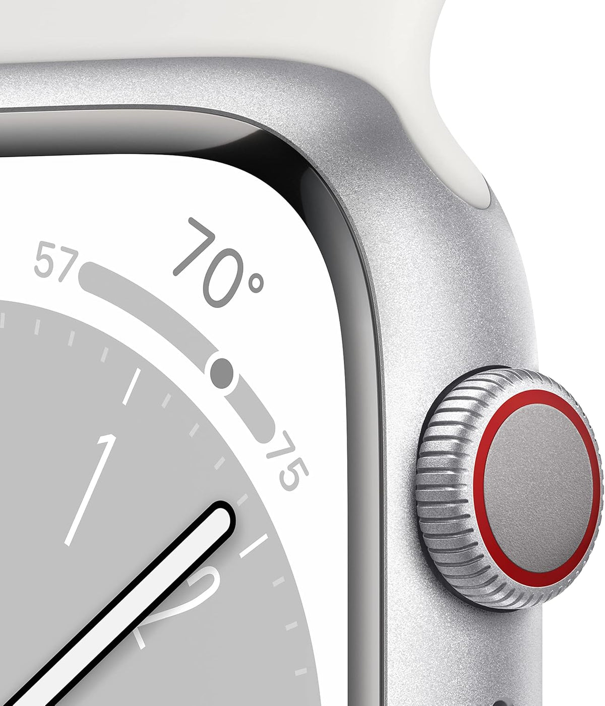 Apple Watch Series 8 (GPS + LTE, 41mm) Silver Aluminium + White Sport Band