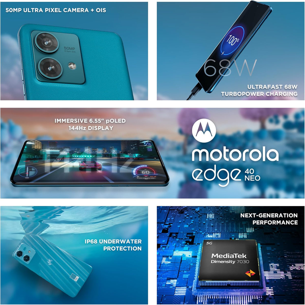 Motorola Edge 40 Neo Caneel Bay 256GB Unlocked & SIM Free Smartphone