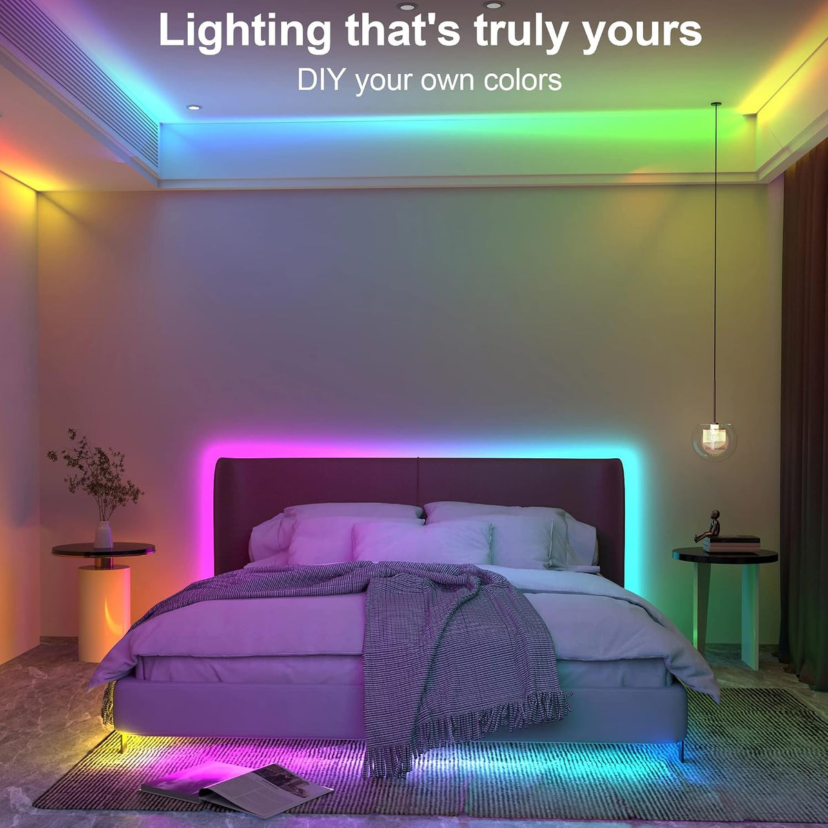 AXMOTUT RGBIC COB LED Light Strip 3M 24V with Remote & Adapter
