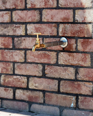 BFG Vintage Polished Brass Outside Garden Tap, 1/2" Water Butt Bib Tap, 2 Pack