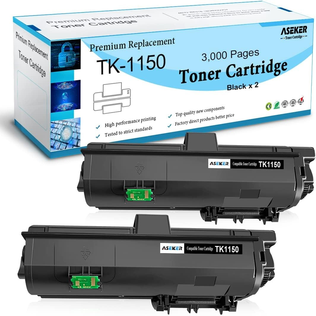 ASEKER TK1150 TK-1150 Toner Cartridge 2 Pack for Kyocera M2135dn M2635dw