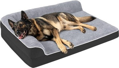 Large Black Orthopedic Dog Bed Egg Crate Foam Up to 45kg Washable Waterproof