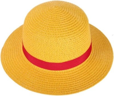 Womens Yellow Straw Sun Hat Summer Role Play, Sun Protection Hat