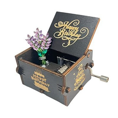 Birthday Gift Set Music Box + Enamel Lavender Brooch for Mum Friend Girlfriend