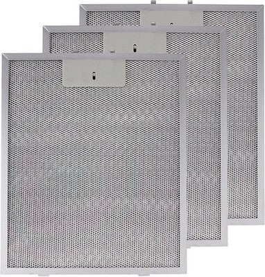 SPARES2GO Metal Mesh Filter Rangemaster Cooker Hood 3 Pack Silver 320x260mm