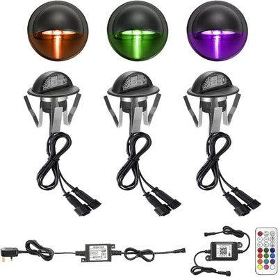 WiFi LED Decking Lights RGB Waterproof IP65 App Remote 6 Pack Colour Change