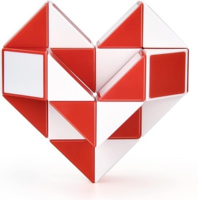 Magic Snake Cube Puzzle Brain Teaser 24 Parts Red White Stocking Filler Toy
