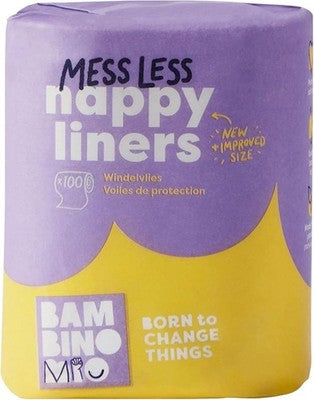 Bambino Mio, Supersoft Nappy Liners, Biodegradable, 100 Liners X 2 (200 Total)