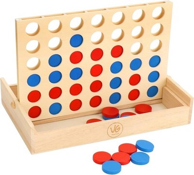 Vingahouse Wooden Four In A Row Game - German Classic Strategy Toy